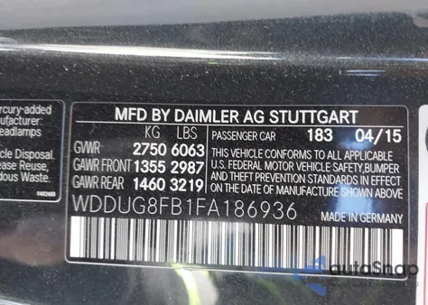 2015 Mercedes-Benz S 550 4Matic from USA, damaged, VIN WDDUG8FB1FA186936